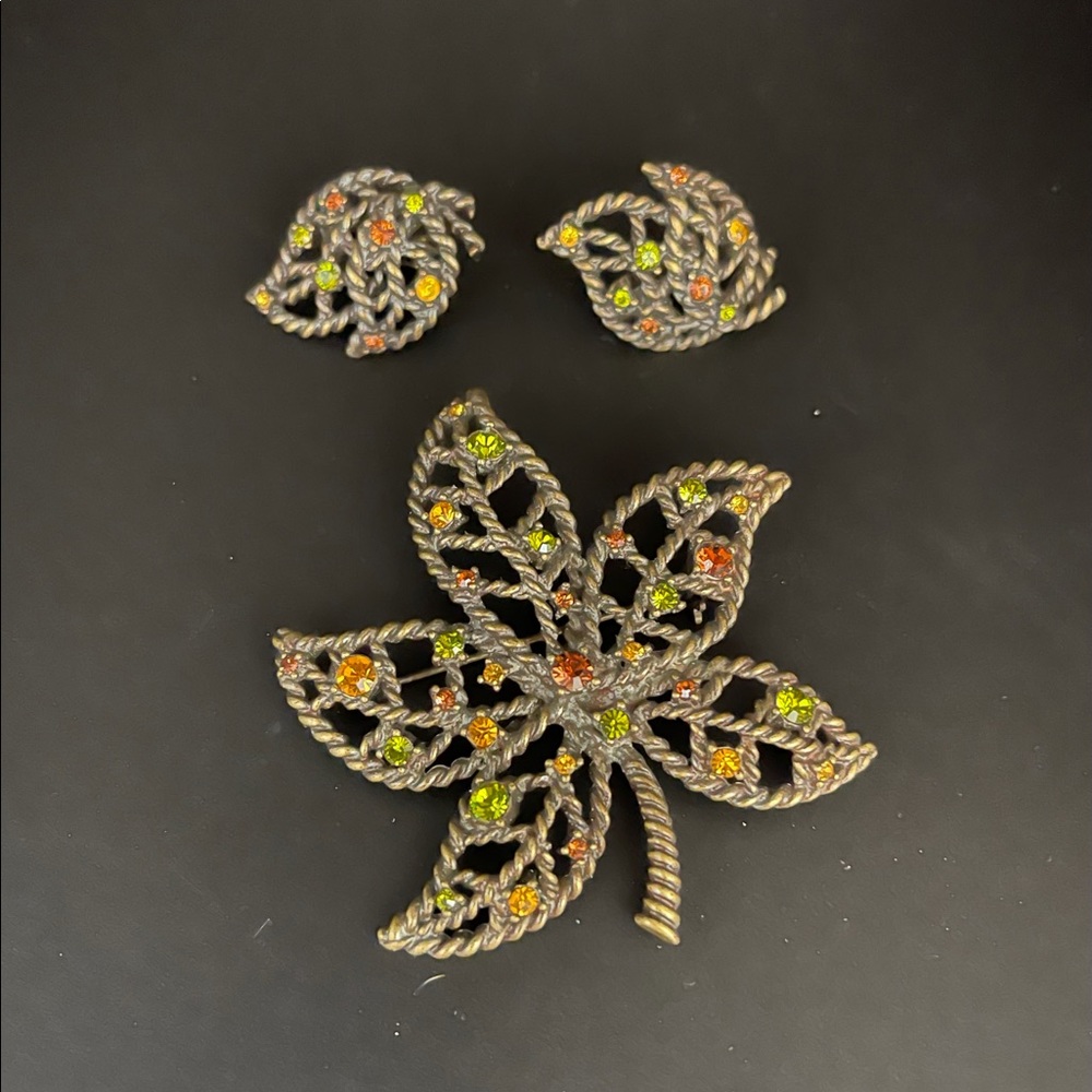 Vintage AVON Set Clip-On Earrings & Brooch